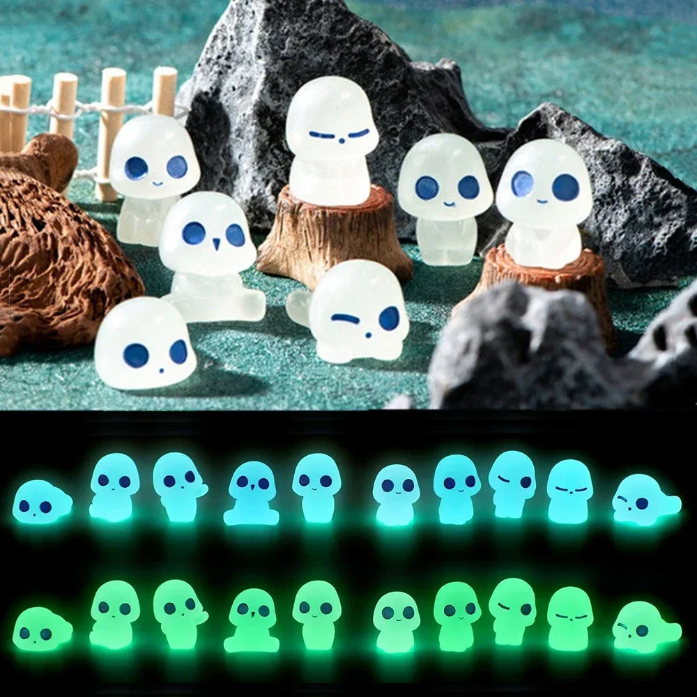 Leuchtende Mini-Geister Aus Kunstharz – Niedliche Gartendeko, Die Im Dunkeln Nachleuchtet