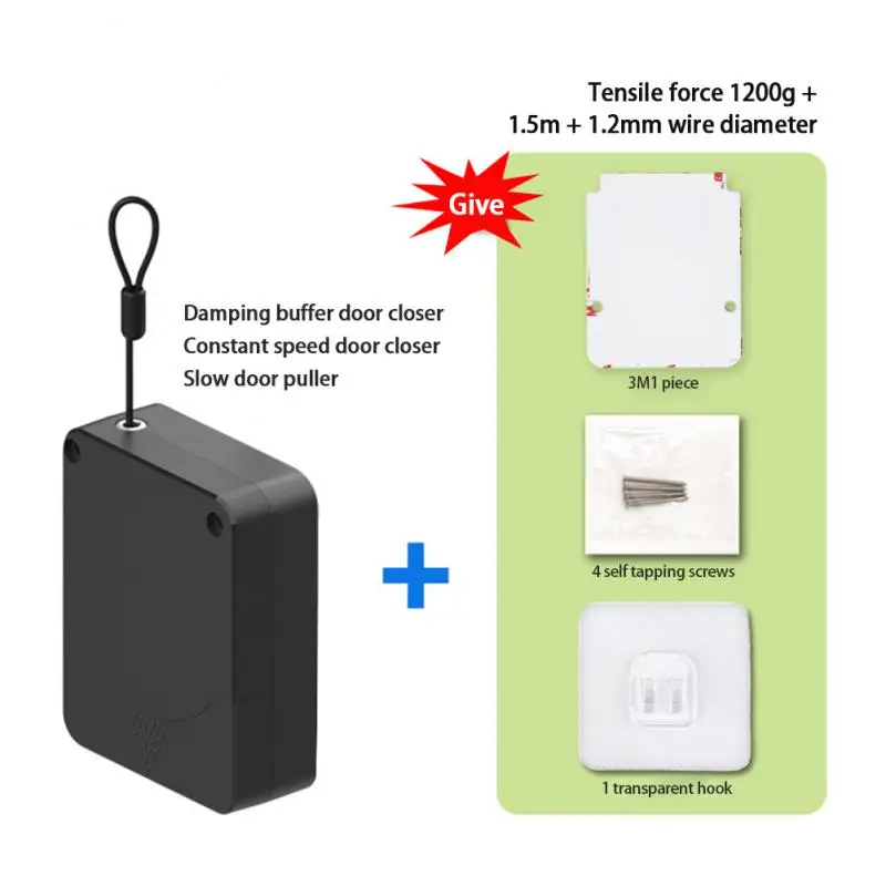 Door Closer Punch-free Automatic Sensor 800g/1200g Pull Double Damping