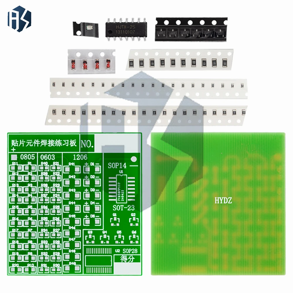 Lectronic SMT SMD Componente Pratica di Saldatura Scheda di Saldatura Kit FAI DA TE Resitore Diodo Transistor Per Inviare L'apprendimento - immagine 6