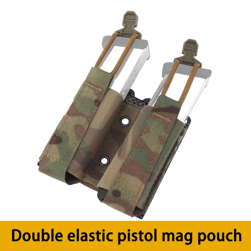 Double Elastic Pistol Magazine Pouch 9Mm 1911 Handgun Mag Tool Holder Outdoor Hunting Sport Military Marsupio Borsa Ferro Style