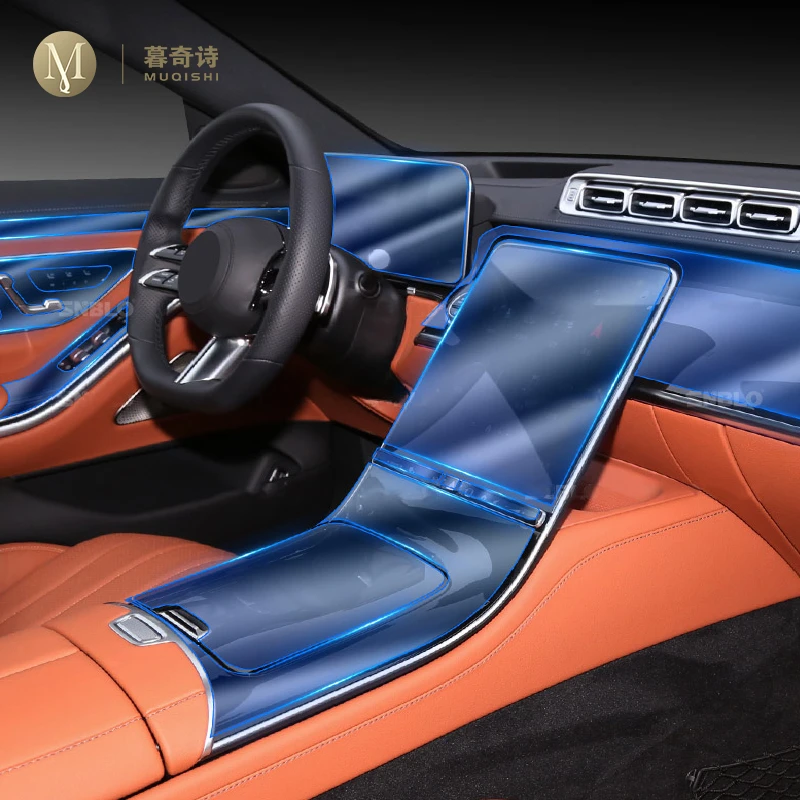 

Защитная пленка для салона автомобиля Mercedes Benz S-Class 2021-2023, Защитная пленка для фортепиано, прозрачная самоклеящаяся пленка из ТПУ для защиты от PPF