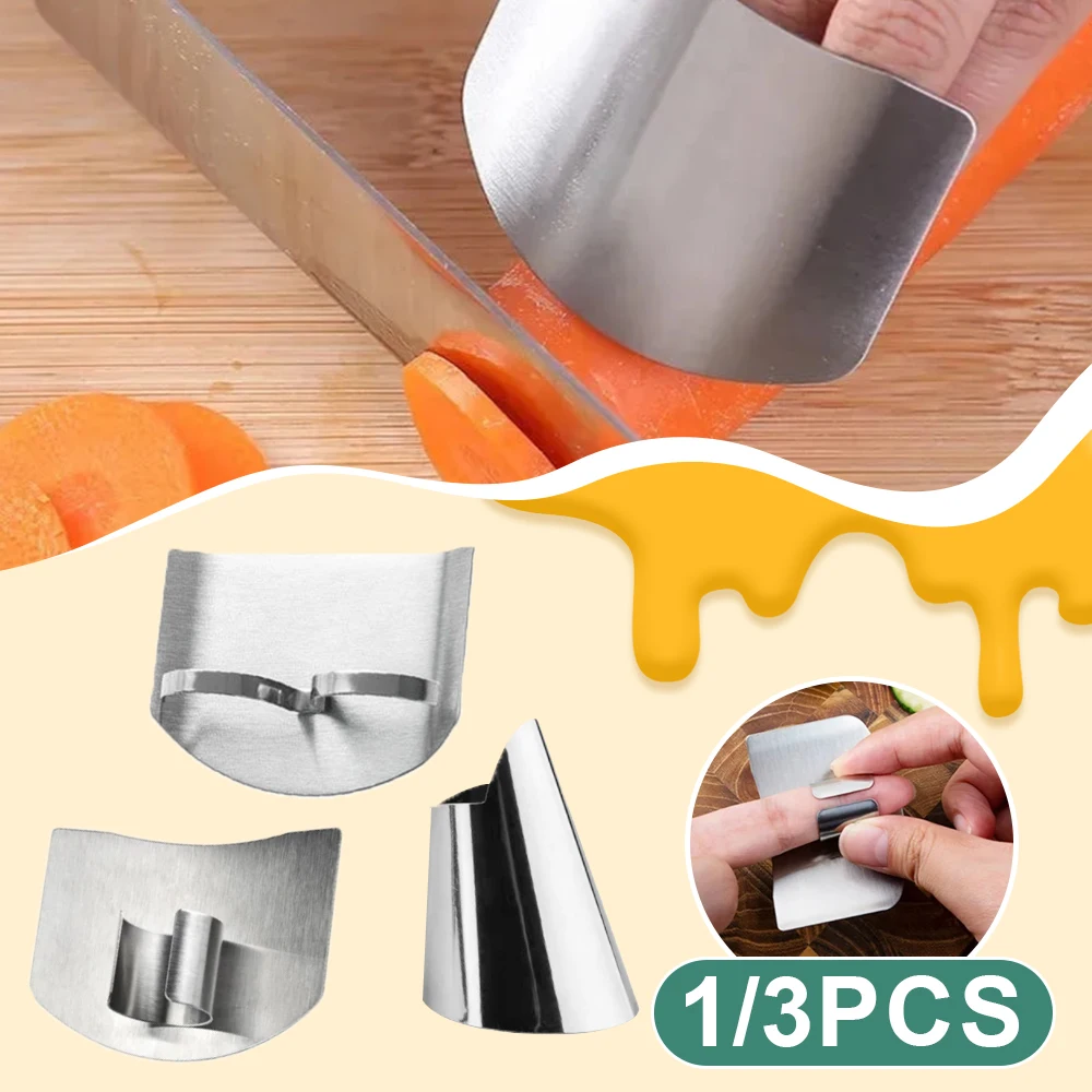 Finger guard 1/3Pcs Stainless Steel Finger Guard Anti-cut Finger Guard Safe Vegetable Cutting Hand Protecter Kitchen Gadgets Accessories