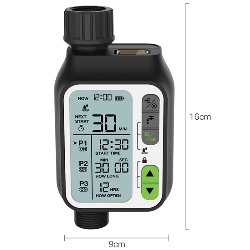 Garden Automatic Irrigation Water Timer With Rain Sensor 3 Separate Programs Irrigation Controller Watering System
