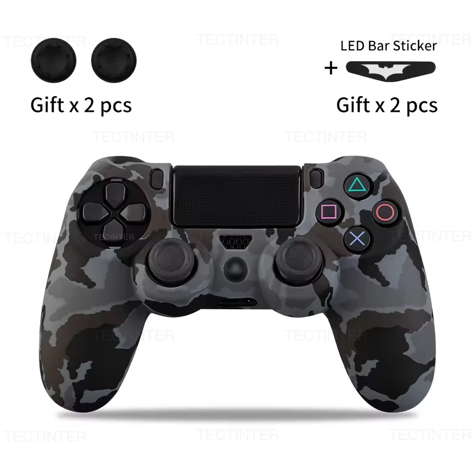 Silicone Rubber Controller Case with Thumbstick Grip Caps - Protective Shell