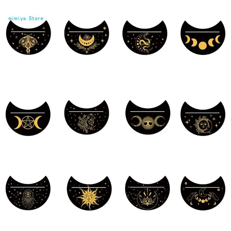 

Деревянная подставка для карт Таро, подставка для алтаря с фазами Луны, форма Луны и прямоугольный держатель для карт для ведьм,