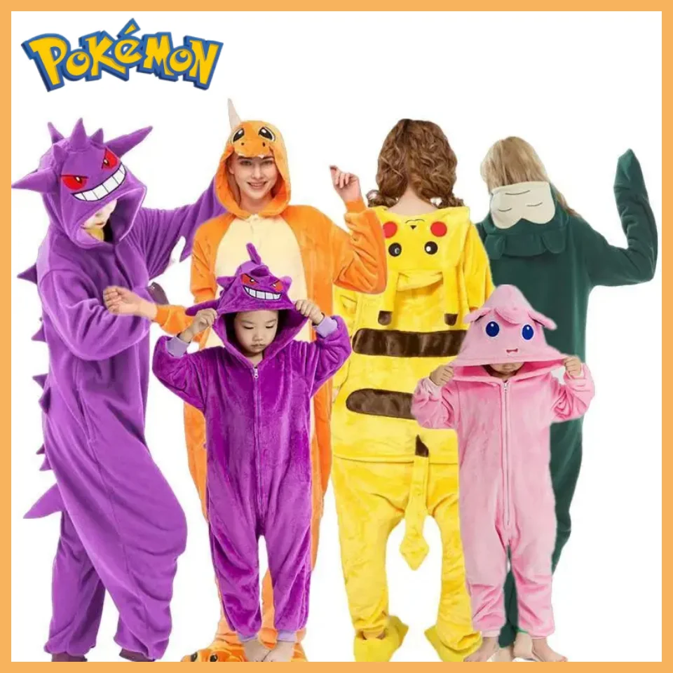 

Pokemon Gengar Snorlax Costume Adult For Adolescent Clothing Pika Cosplay Adult Full Body Pijama Christmas Anime One-piece Pajam