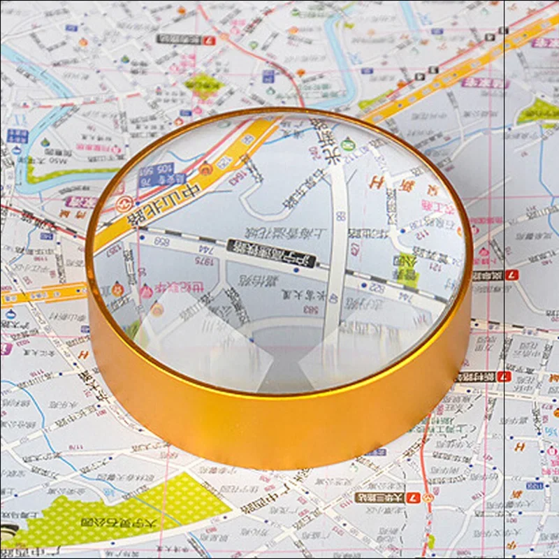 

Crystal Dome Magnifying Glass with Gold Frame 3x Map Jeweler Reading Magnifier Loupe Paperweight Desk Decorations Convex Lens