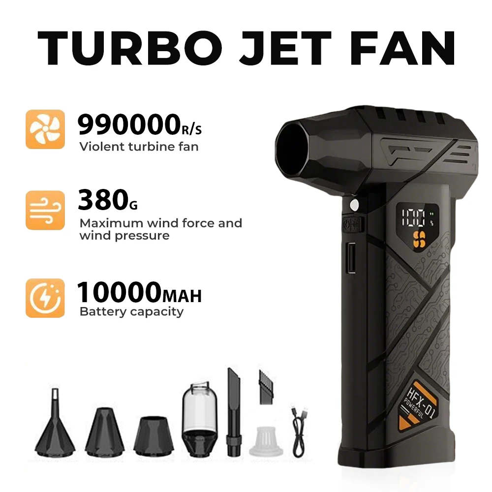 Portable Turbo Air Blower with Strong Airflow for Cleaning