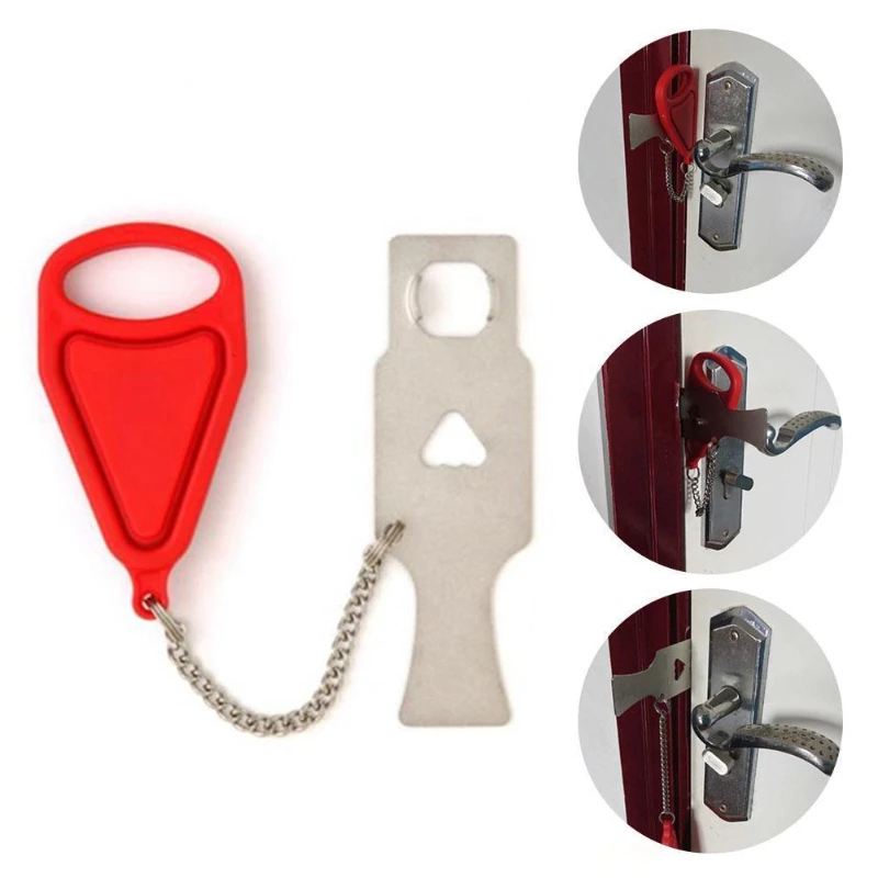 Portable Door Lock Safety Latch Metal Lock Home Room Hotel Anti Theft Security Travel Accommodation Door Safety Loc