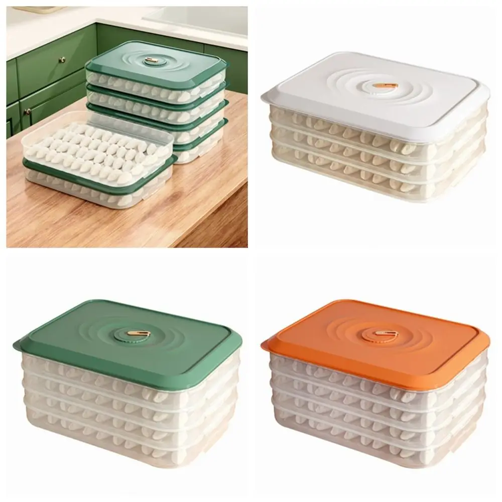 

Multilayer Dumpling Box Fresh-Keeping With Lid Stackable Food Storage Container Plastic Transparent Egg Frozen Box For Kitchen