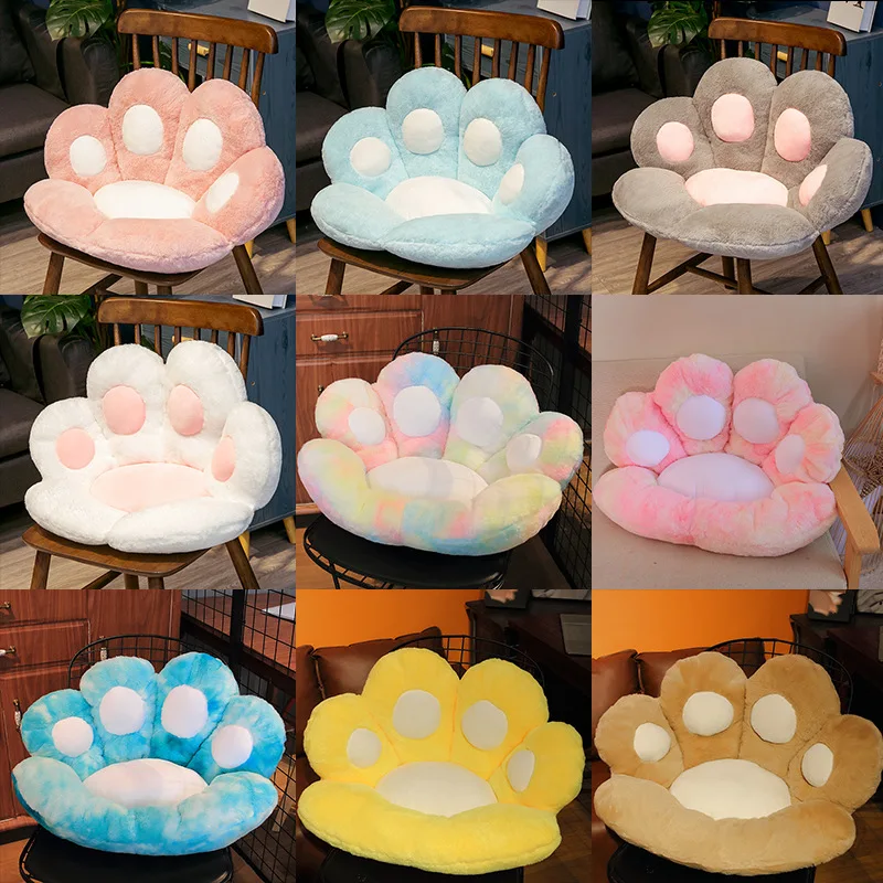 2 Sizes INS Bear&Cat Paw Pillow Animal Seat Cushion Stuffed Plush Sofa Indoor Floor Home Chair Decor Winter Children Girls Gift