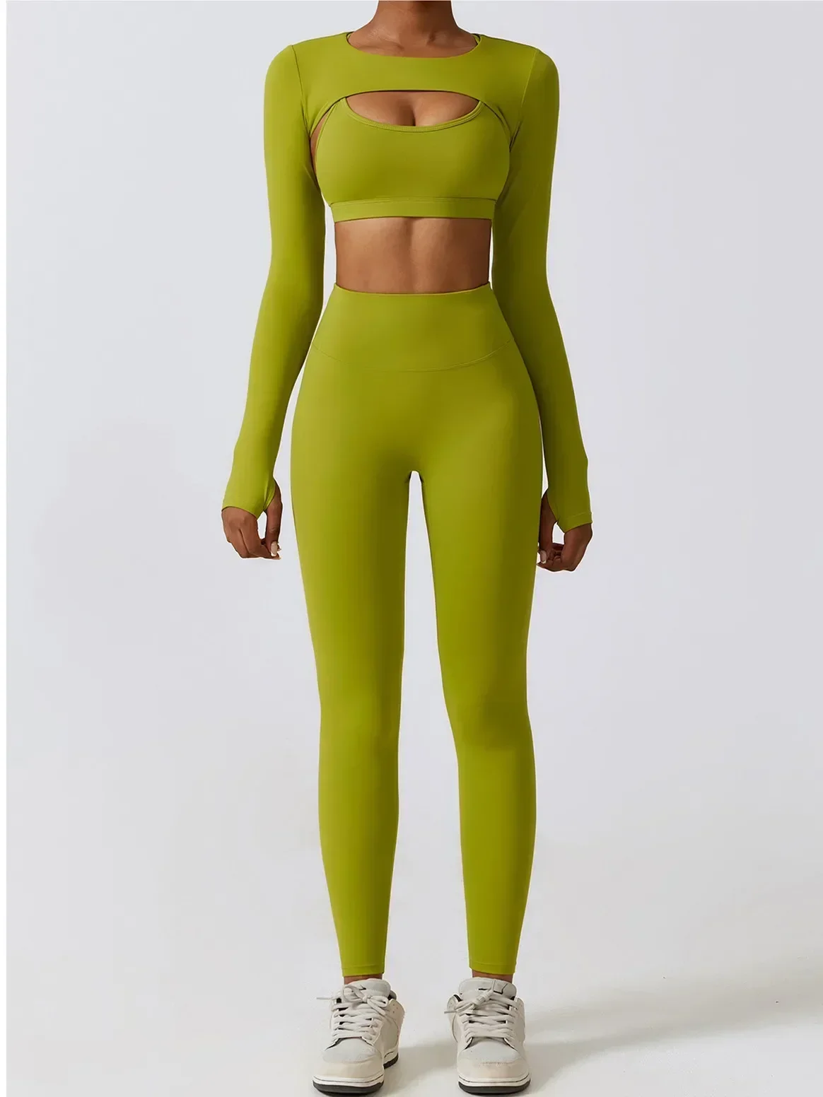 Yoga Set 3 Piece Yoga Set Workout Outfits Women Tracksuit Jacket Sport Bra High Waist Leggings Fitness Gym Zipper Sportswear