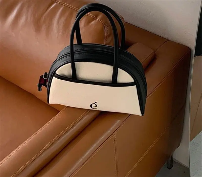 Women Handbag Canvas Boston | Boston Patchwork Handbag | Color 