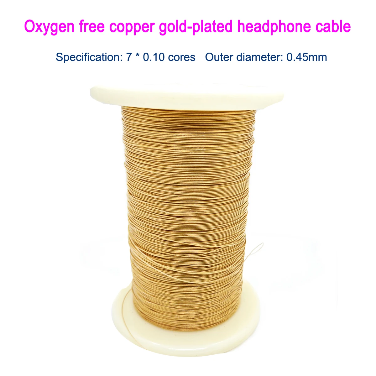 Oxygen free copper gold-plated headphone cable