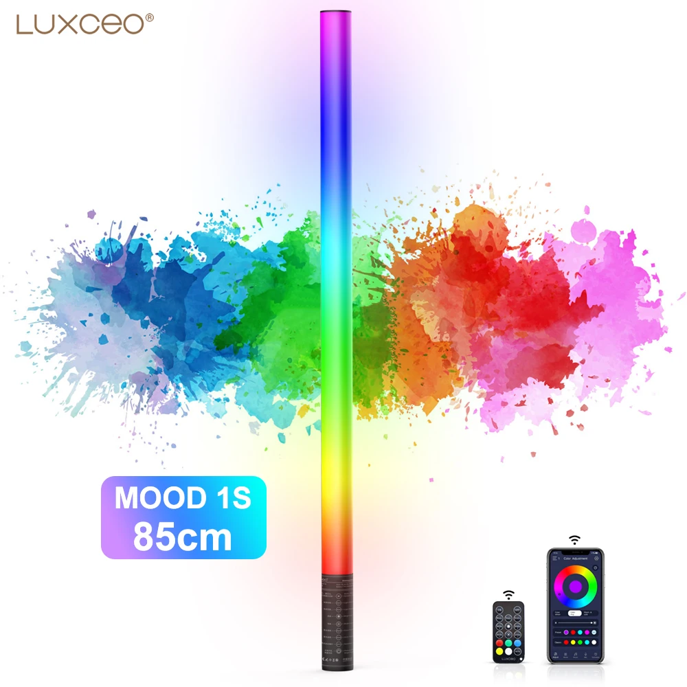 

LUXCEO 85CM APP Control Atmosphere Light RGB Full Color Mood Lamp 18W LED Photography Background Tube for Party Room Dance Decor