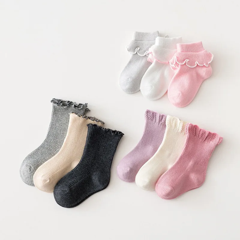 

3pairs Cotton Socks Goods For Newborns Children's Accessories Baby Cheap Goods Things For Girls New Year Warm Socks