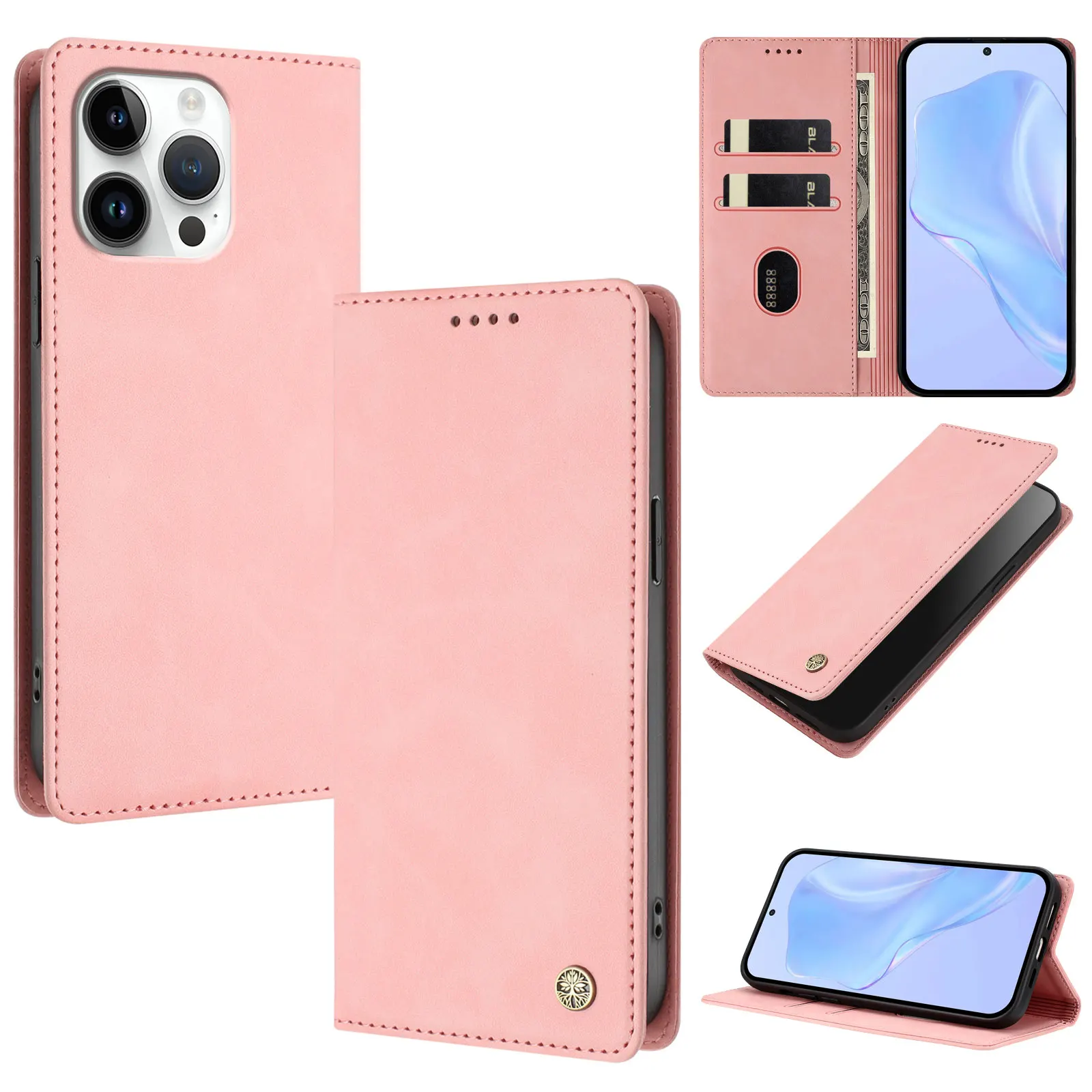 Vintage Leather Magnetic Phone Case with Wallet and Card Slots - Anti-Drop Protection Cover