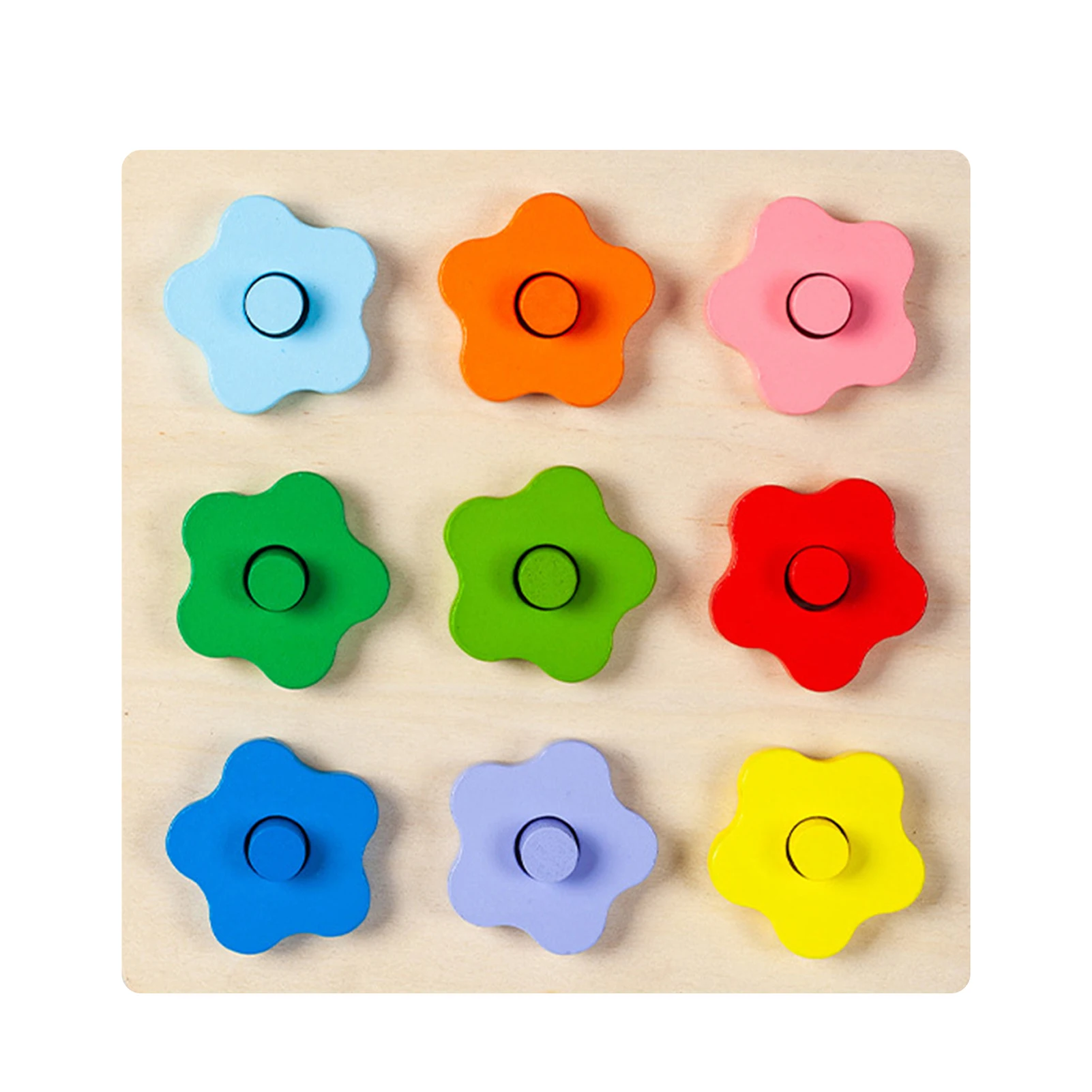 

Wooden Flowers Color Matching Toys Set Puzzle Toys Funny Montessori Logical Thinking Training Toys for Children Early