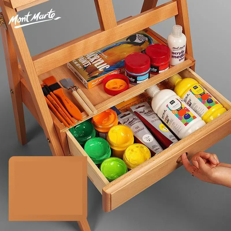 Foldable Beech Wood Frame Drawer Style Oil Painting Bracket Sketching Board Adjustable Easel