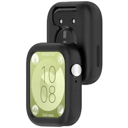 Soft Silicone Protective Bumper Cover for Smart Watch Strap - TPU Shell Accessories Adapter (Black)
