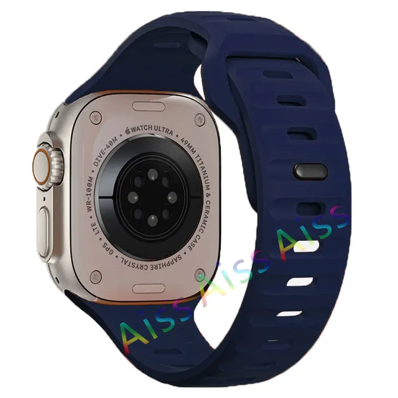 ตัวเลือกสินค้า สายซิลิโคนสีส้มกันน้ำ สำหรับ Apple Watch ทุกรุ่น