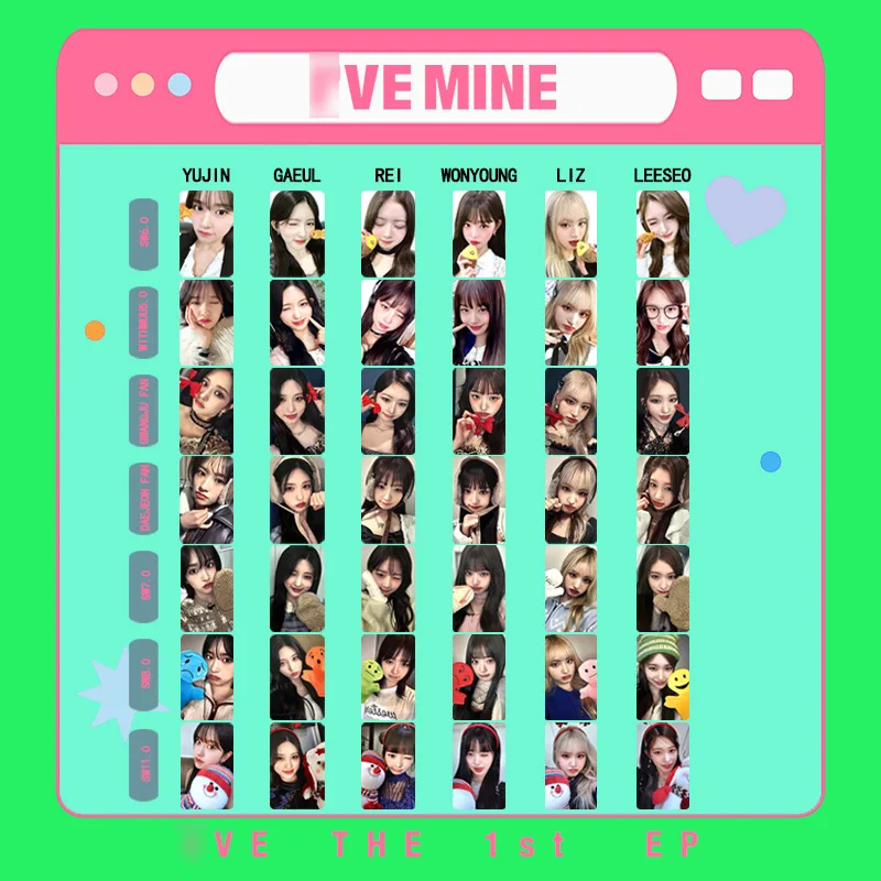 

6Pcs/Set KPOP IVE I'VE MINE 1st EP SW Ver Member Selfie Lomo Cards Wonyoung Leeseo Rei Photocards Cute Postcards Fans Collection