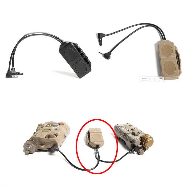 

FMA Tactical Military Accessories Dual Control PEQ Mouse Tail Switch Button Line Control Button Black/DE