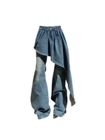 Women's Blue Y2k Skirt Jeans Harajuku Japanese 2000s Style Baggy Oversize Denim Trousers Vintage Jean Pants Trashy Clothes 2024 - Image 2