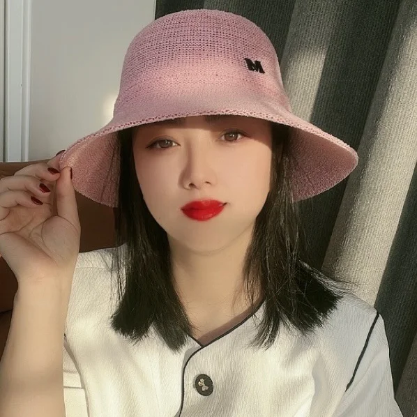 

Hat female spring and summer new Beach Hat Korean version versatile big brimmed straw hat fisherman hat breathable sunscreen