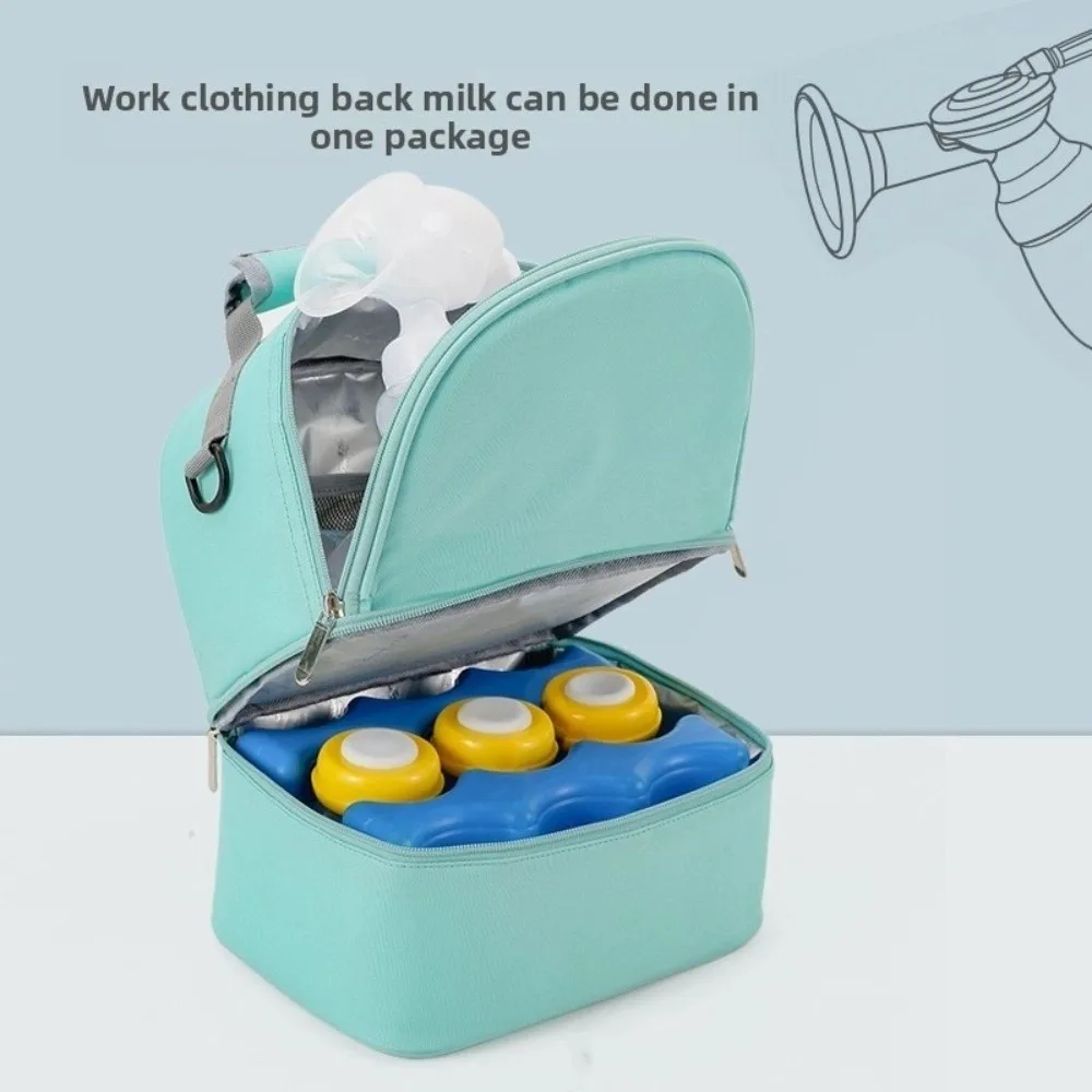 Nylon Insulation Mommy Backpack Milk Preservation Large Capacity Baby Diaper Bag Wear-resistant Double Layer Mommy Shoulder Bag