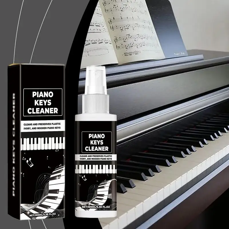 Piano Cleaner High Gloss Piano Keys Keyboard Cleaner Spray Cleaning Supplies 100ml Solution For Musical Instruments Clean Polish 2