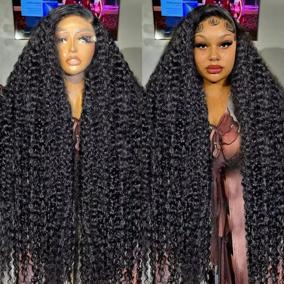 300 Density 13x6 Hd Deep Wave Frontal Wig 30 34inch Glueless Wigs 100% Human Hair Water Wave Curly Lace Front Wig For Women 2