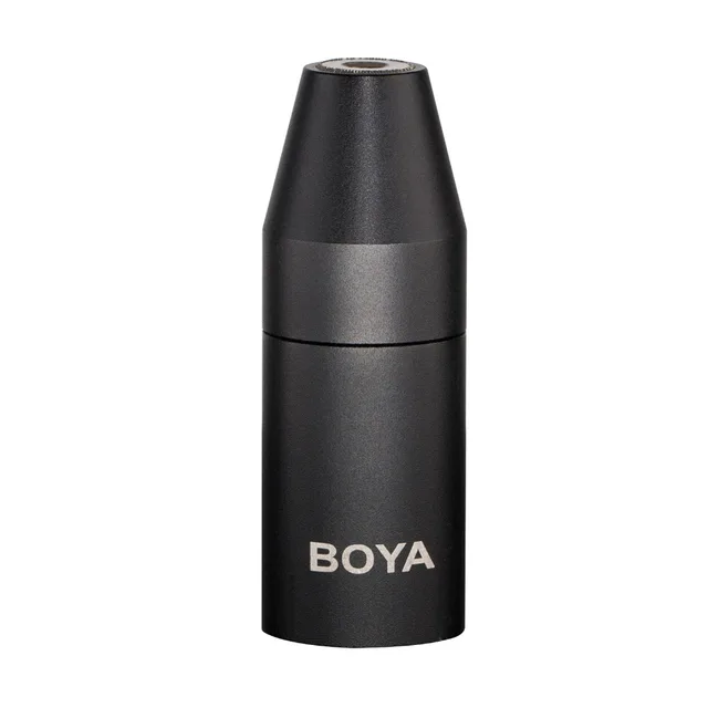 BOYA 35C-XLR 어댑터는 3.5mm 미니 잭 입력을 XLR 출력으로 변환하는 기기입니다.