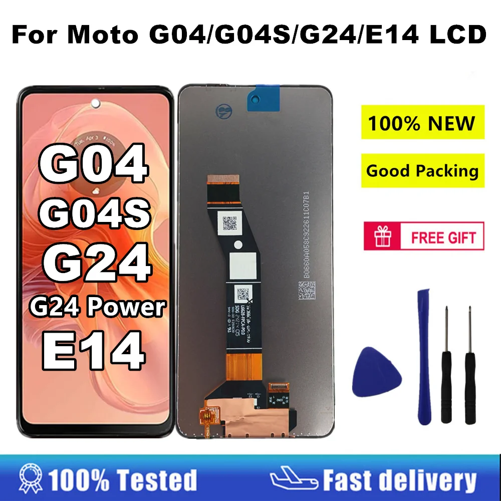 Écran LCD Pour Motorola Moto G24/G04/E14 - Remplacement Tactile 6,56 Pouces, Kit Réparation Inclus, Noir - 6