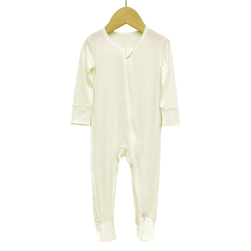 Baby Rompers Bamboo Fiber Baby Boy Girl Long Sleeve Footed Newborn Clothes Infant Bebe Jumpsuit Zipper baby clothes baby sleepsuit