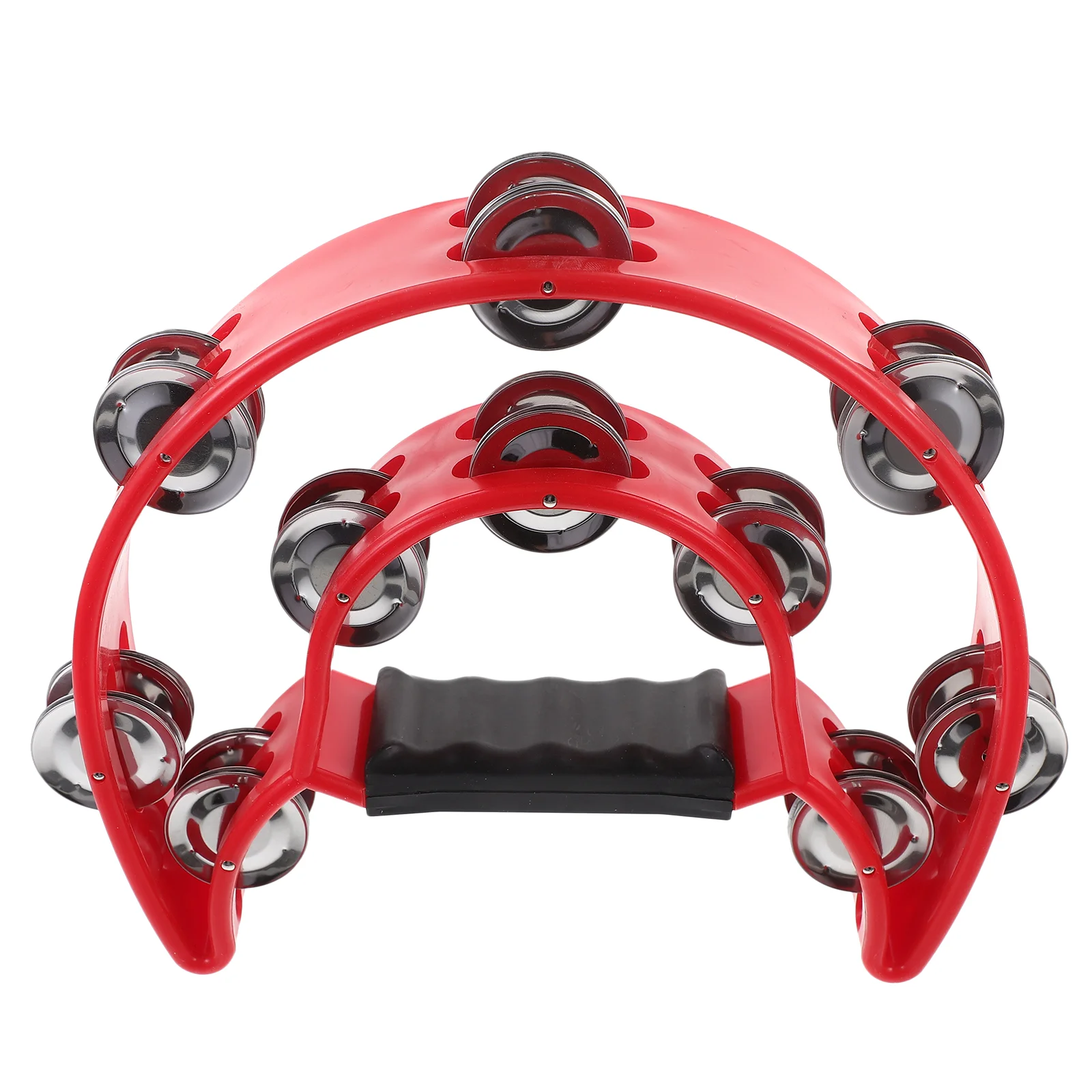 

Double Row Tambourine Half Moon Metal Musical Jingles Tambourine Hand Held