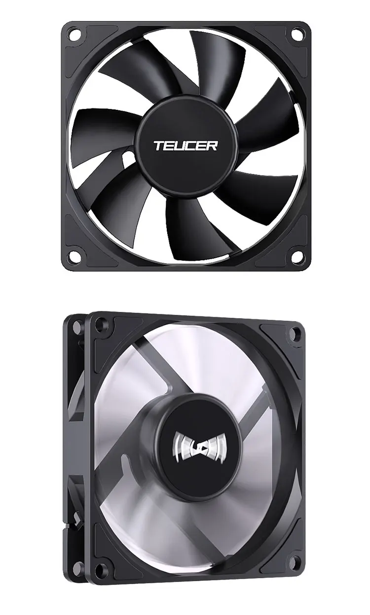 UT-8015 Ultra-thin Fan, 12V 4Pin PWM 1200-3000RPM ATX Case Cooling Fan, CPU Radi
