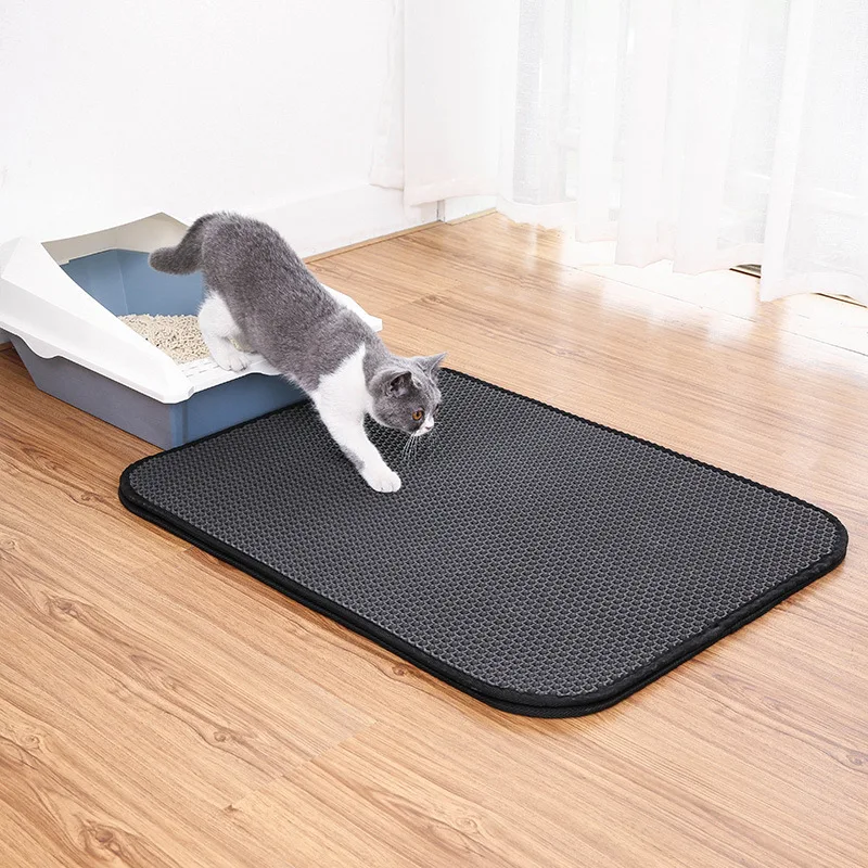 Wasserdichte Katzenstreu matte Doppels chicht Haustier Katzen toilette Matte  rutsch feste Sand Katzen kissen wasch bare Bett matten saubere Pad Katzen  Produkte