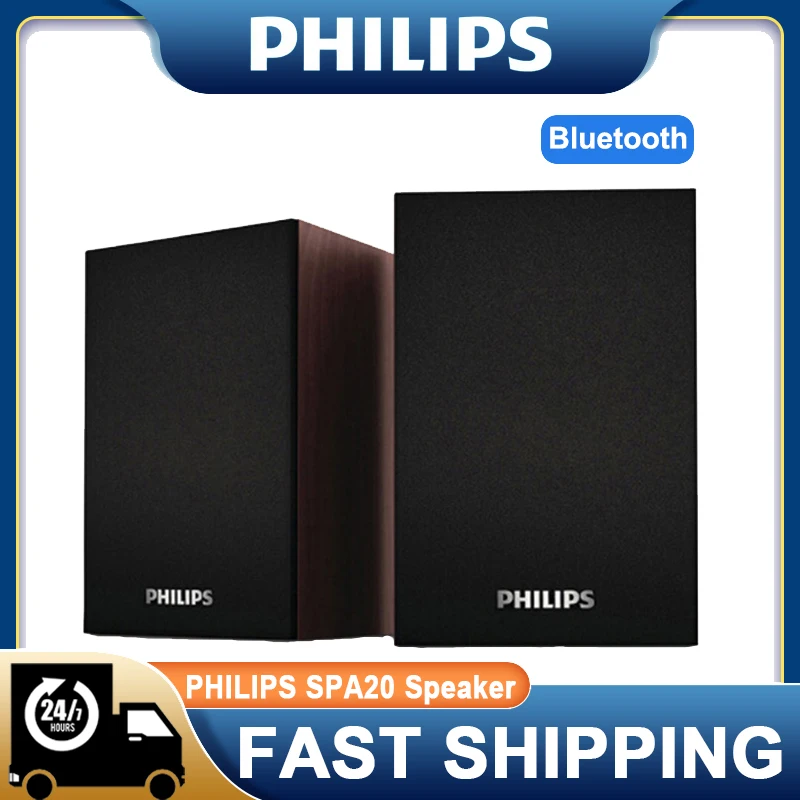 Bluetooth Speaker Computer Speaker Philips SPA20 360 Degree Surround Sound Wireless Wired Connect PC Smartphone Laptop