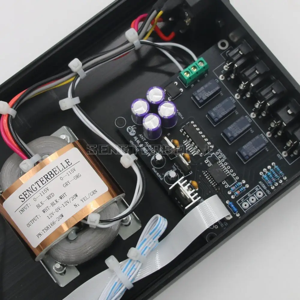 CS3310 HiFi Audio Remote Control Volume Controller Preamplifier 4 IN 1 OUT Stereo Source Signal Switch Box 6