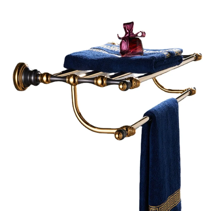 Wyj Copper Bathroom Towel Rack American Hardware Hanger Set Vintage Storage Rack bathroom hardware pendant european classical gold plated towel rack bathroom antique carved towel rack towel rack