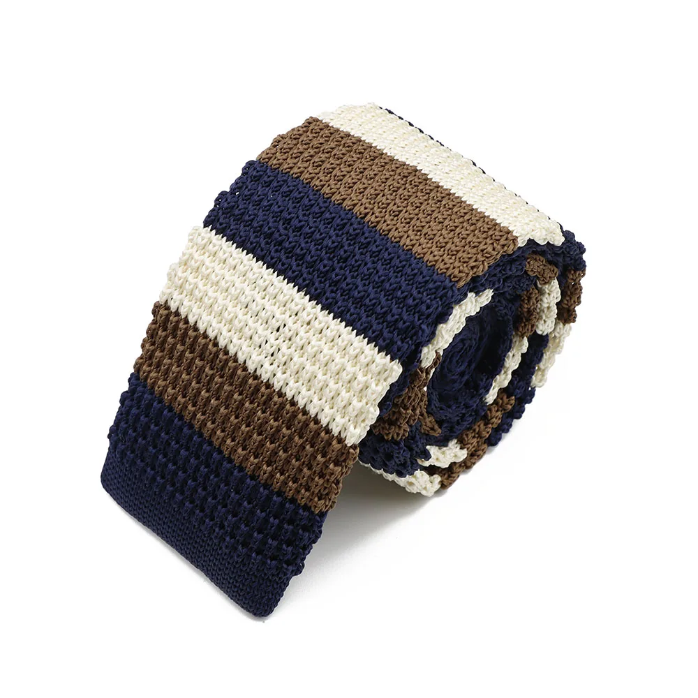 New 5.5cm Knitted Tie for Men and Women in Red Green Grey Striped Colorful Pattern Slim Fit Narrow Winter Tie Accessories Gift