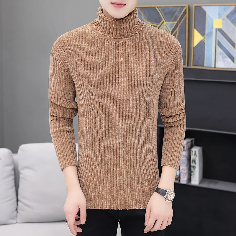 

Men's Turtleneck Sweater Autumn Winter Men's Rollneck Warm Knitted Sweater Keep Warm Man Clothes
