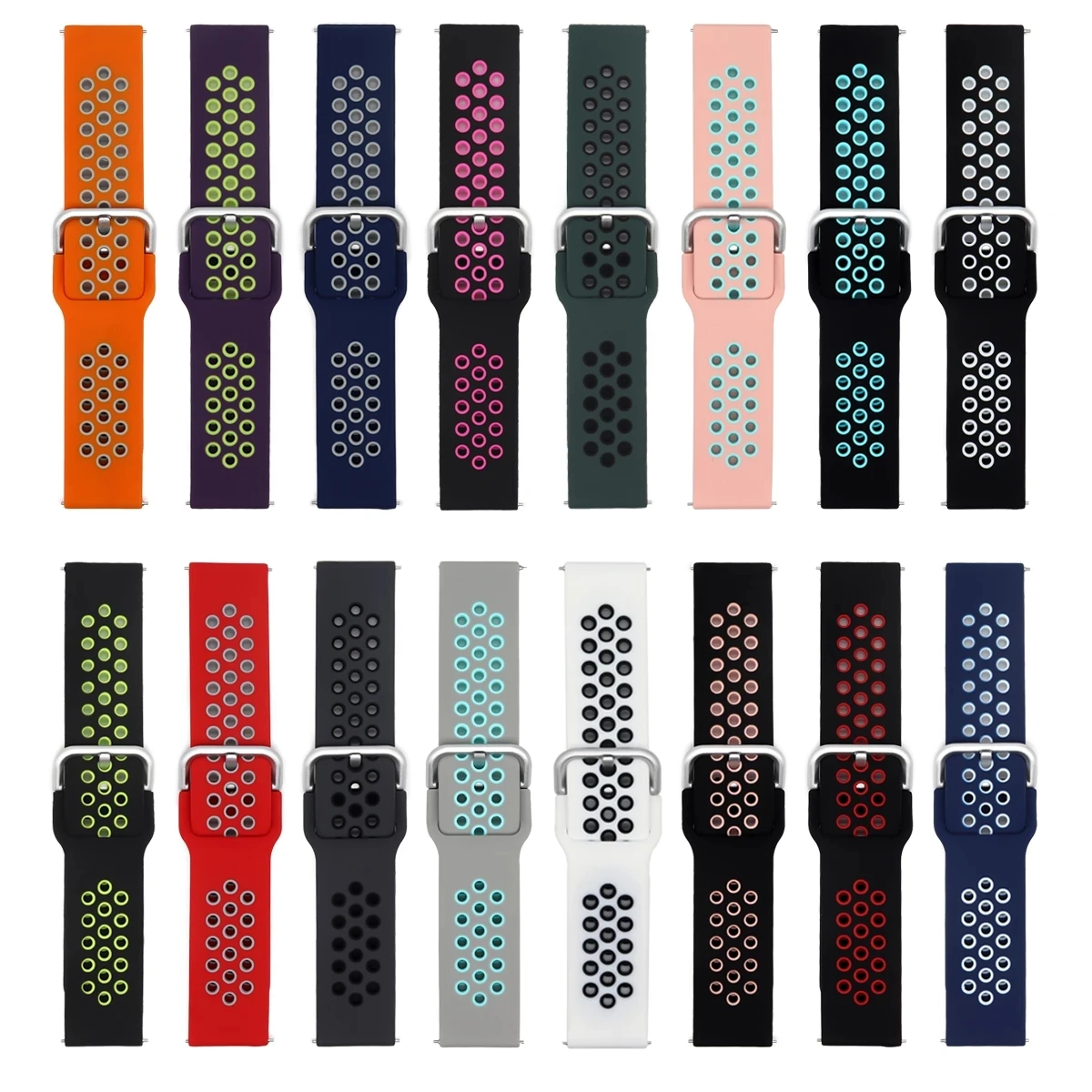 Silicone Smart Watch Strap - Adjustable 20/22mm Band for Enhanced Comfort and Style