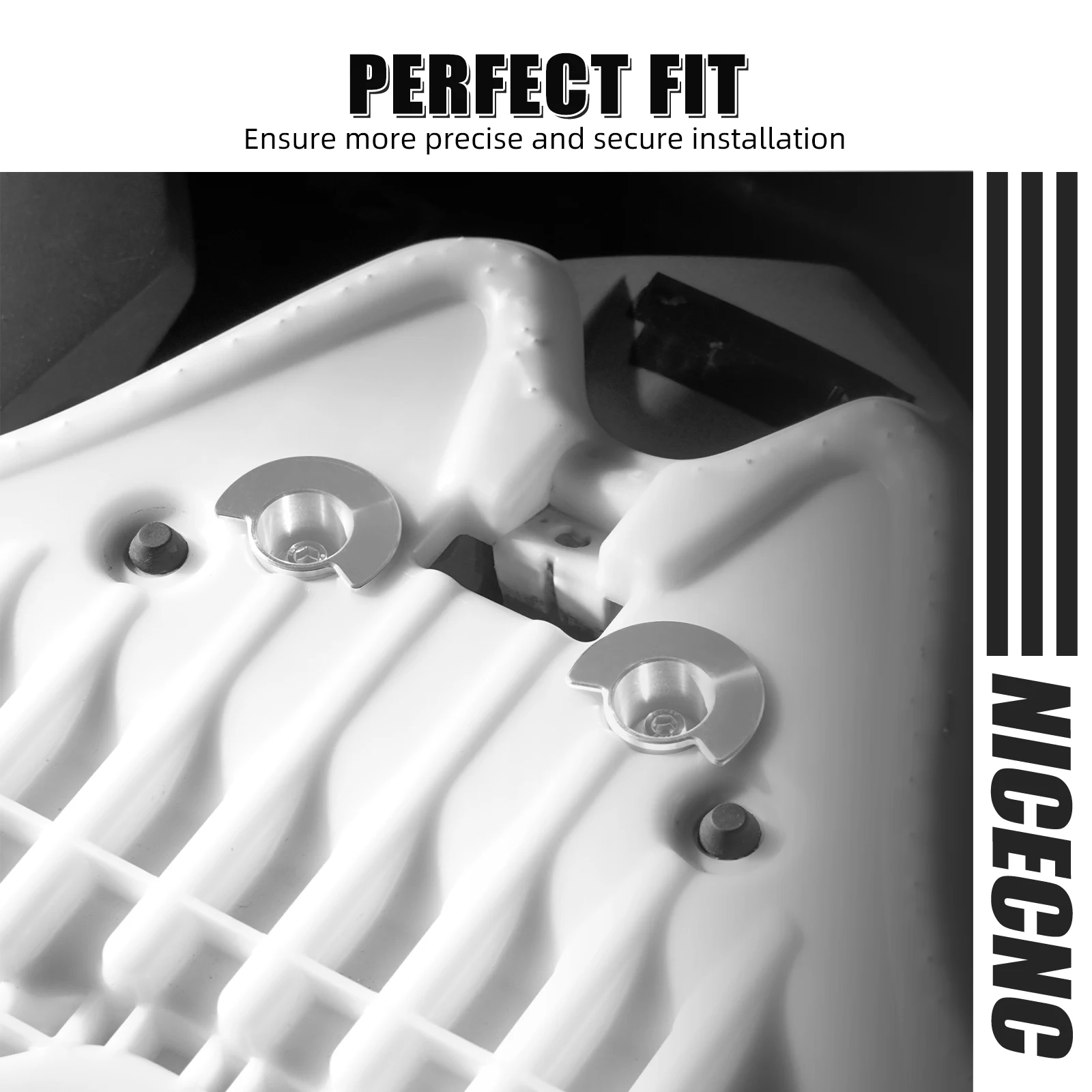 NICECNC ATV-Sitzbuchse, Ersatzstift für Yamaha YFZ450R 2012–2022, YFZ450RSE 2009–2024, YFZ450X 2010–2011, Aluminium – Detail 3