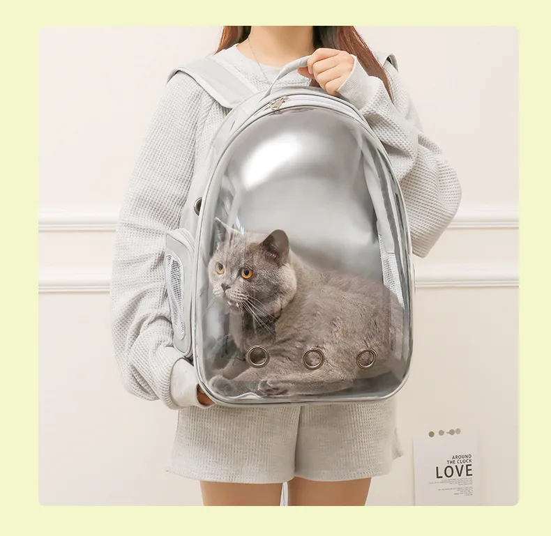 猫用★外出用バックパック スペースカプセル設計★通気性抜群クッション付き 2024 新しいスペースカプセル透明猫バッグ通気性ショルダー