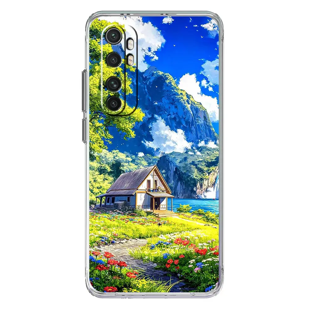 Japanese Landscape Clear Phone Case – Artistic Protective Cover