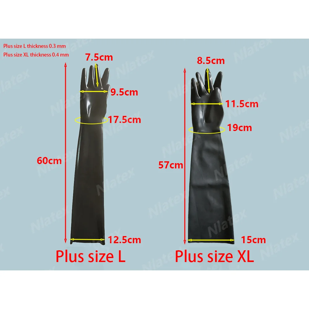 Classic Black 3D Seamless Latex Men's Gloves for Gym/Nightclub/Multi-Scene, Plus Size L-XL