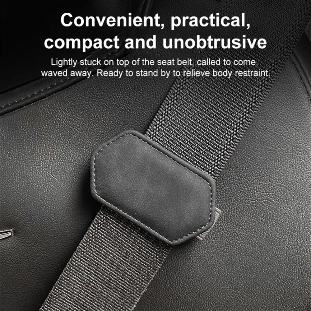 Car Seat Belt Stopper Magnetic Elastic Mesh Pocket Leathera Djuster Seat Belt Fixed Stopper Slack Adjuster Car Accessories