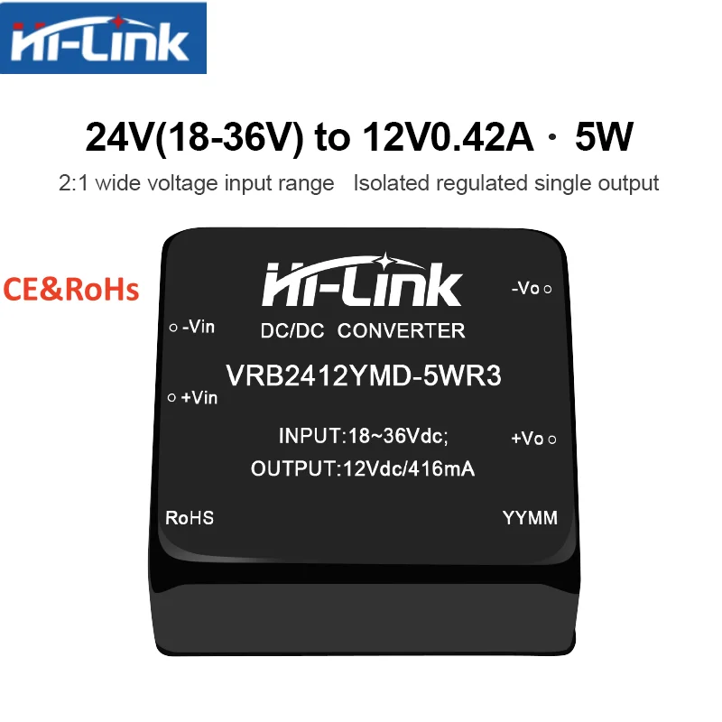 10pcs 핫 세일 Hi-link VRB2405YMD-5WR3 5W DC-DC 전원 모듈 와이드 입력 18-36V 절연 1500VDC DIP 패키지 산업용 등급